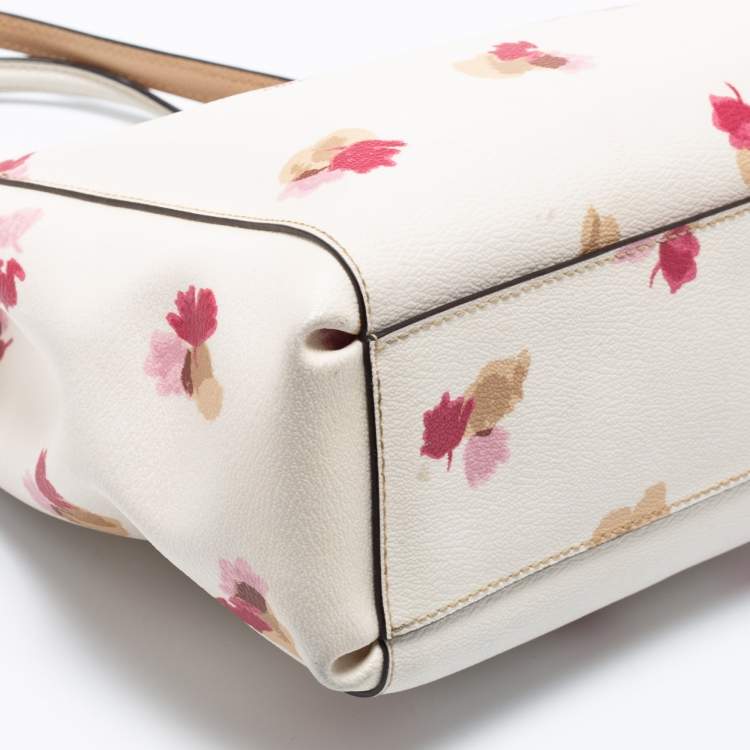 Coach Cream Flower Print Coated Canvas Minetta Satchel