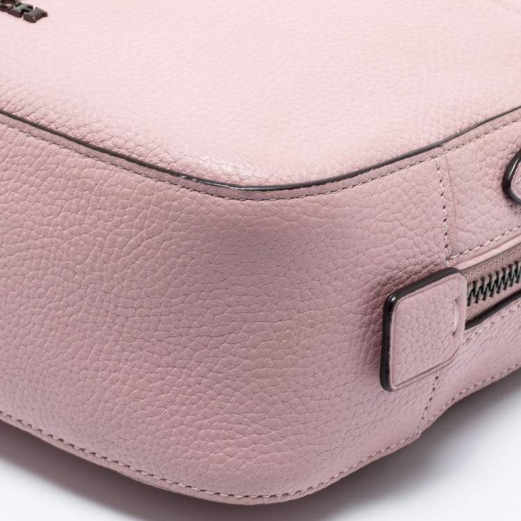 Pre Owned Coach Pink Pebbled Leather Camera Shoulder Bag