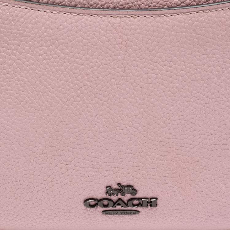Pre Owned Coach Pink Pebbled Leather Camera Shoulder Bag