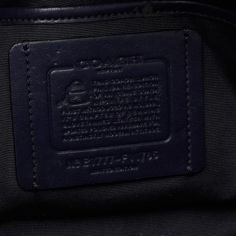 Pre Owned Coach Dark Grey Leather Lunch Pail Top Handle Bag