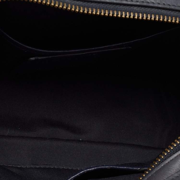 Pre Owned Coach Dark Grey Leather Lunch Pail Top Handle Bag