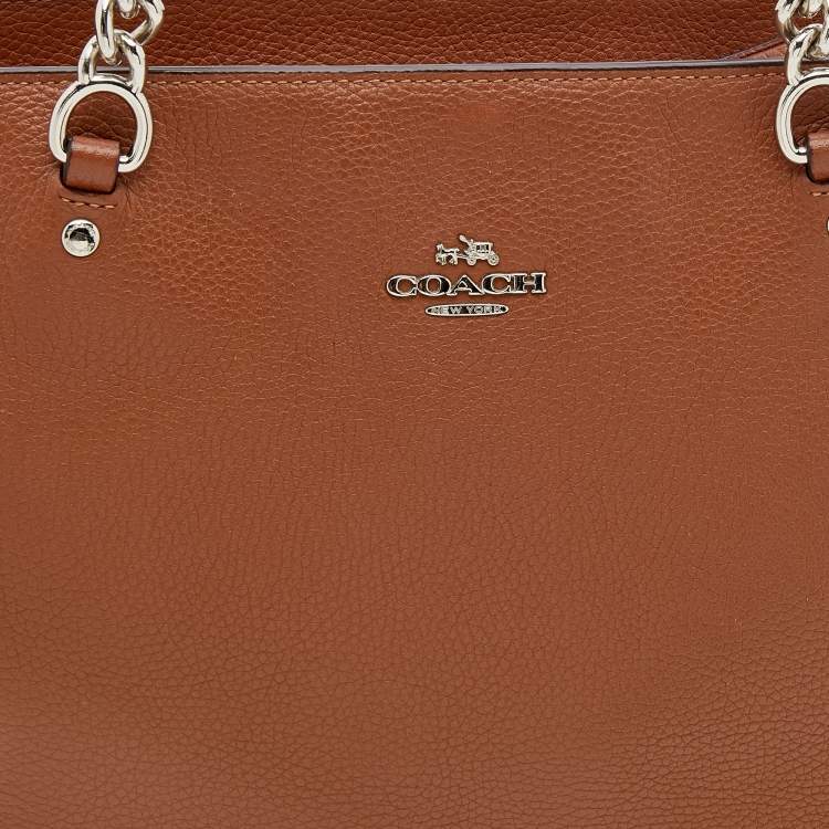 مملوكة مسبقًا Coach Brown Leather Sophia Chain Tote