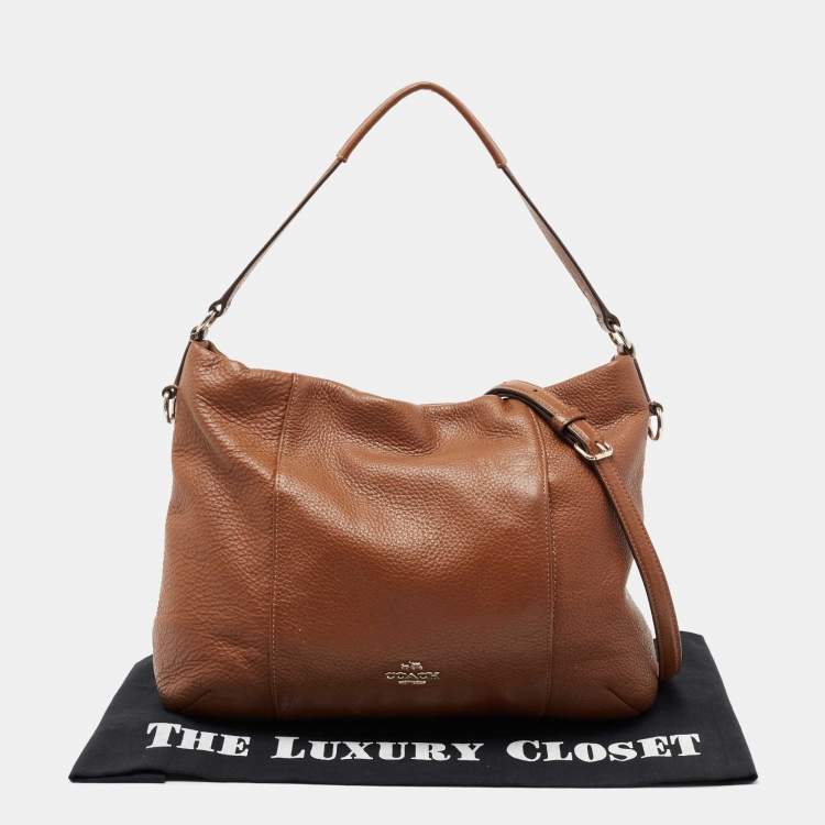 Pre Owned Coach Brown Leather Isabelle East West Hobo
