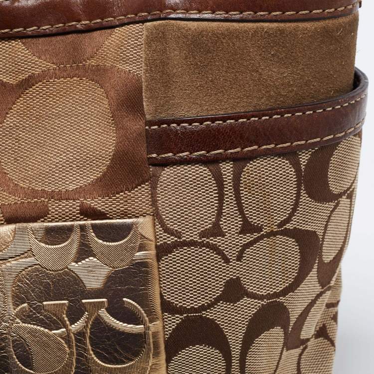 Pre Owned Coach Multicolor Canvas and Leather Patchwork Tote