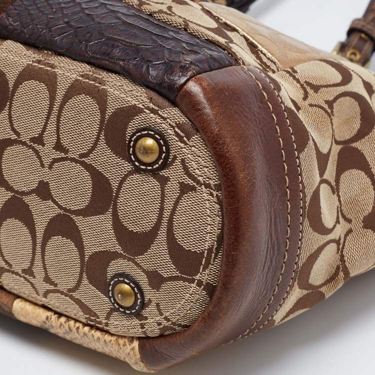 Pre Owned Coach Multicolor Canvas and Leather Patchwork Tote