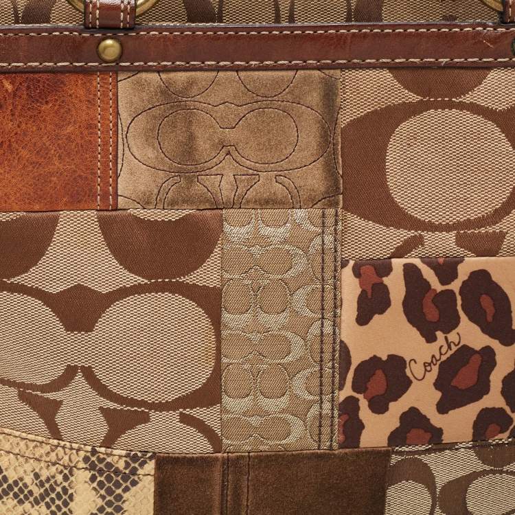 Pre Owned Coach Multicolor Canvas and Leather Patchwork Tote