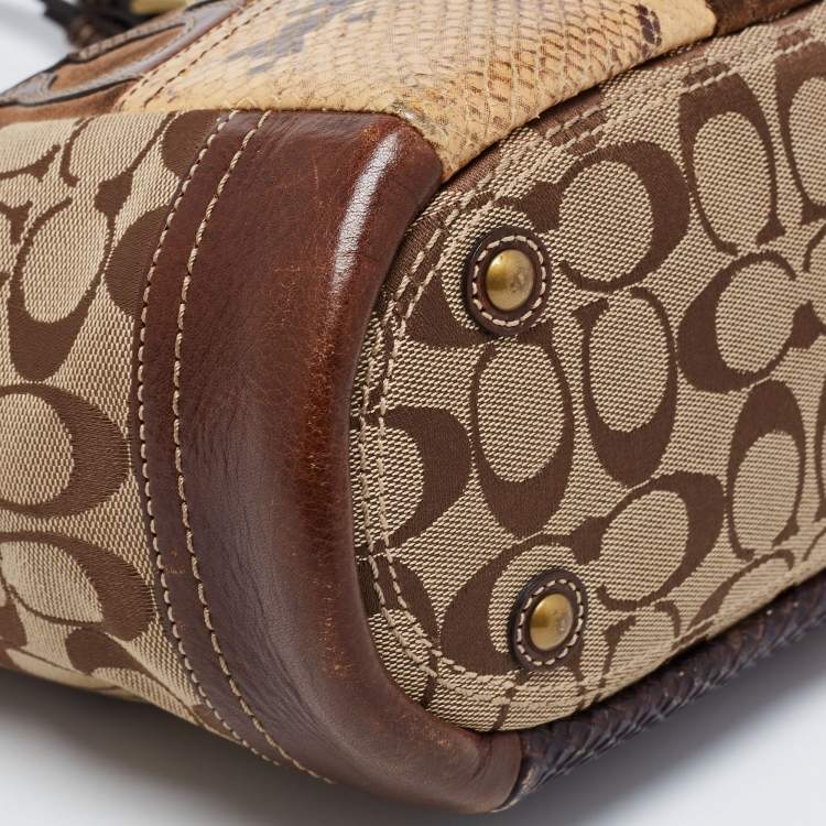 Pre Owned Coach Multicolor Canvas and Leather Patchwork Tote