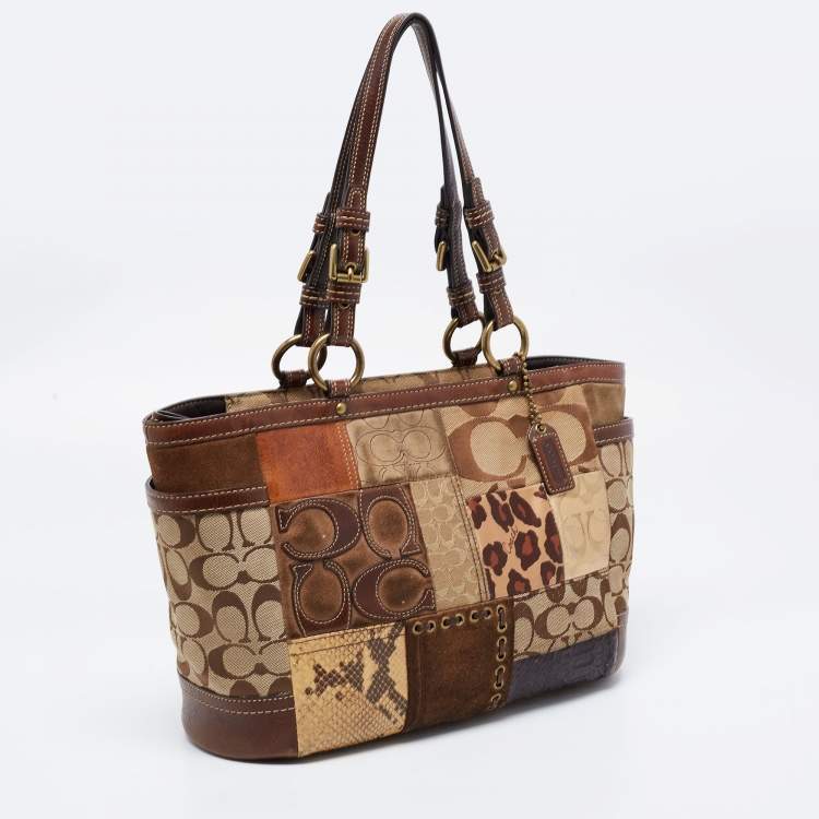 Pre Owned Coach Multicolor Canvas and Leather Patchwork Tote