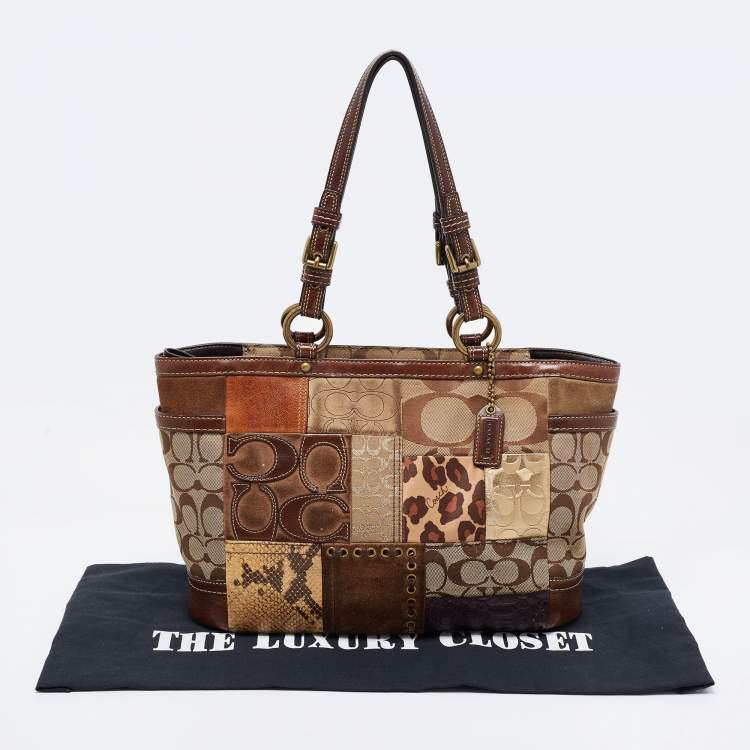 Pre Owned Coach Multicolor Canvas and Leather Patchwork Tote