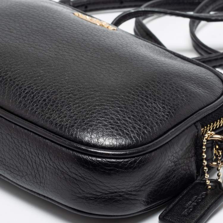 Pre Owned Coach Black Leather Sadie Crossbody Bag
