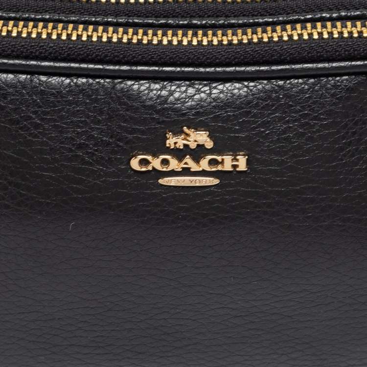Pre Owned Coach Black Leather Sadie Crossbody Bag