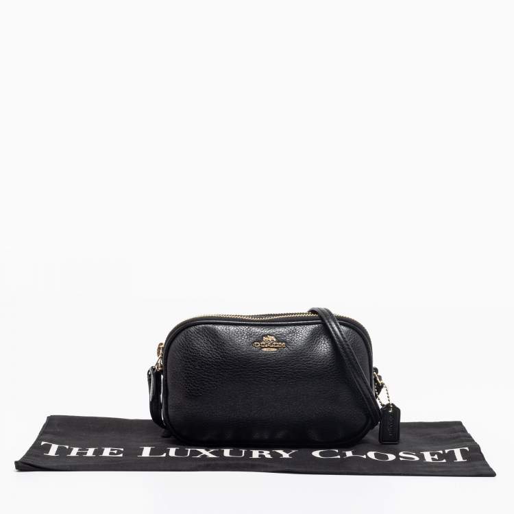 Pre Owned Coach Black Leather Sadie Crossbody Bag