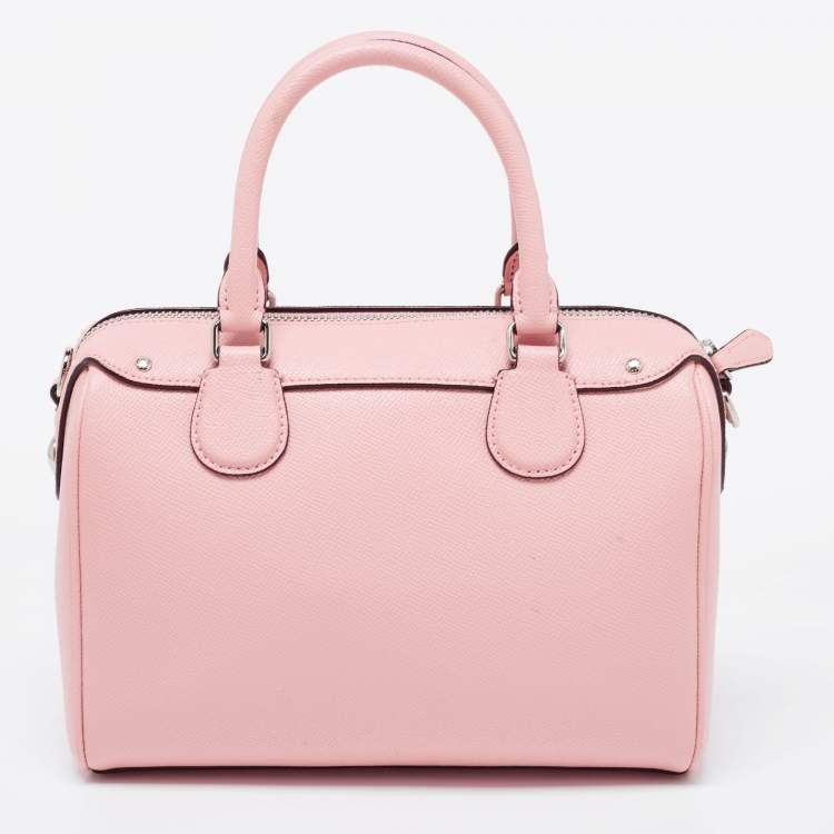 Pre Owned Coach Pink Leather Mini Bennett Satchel