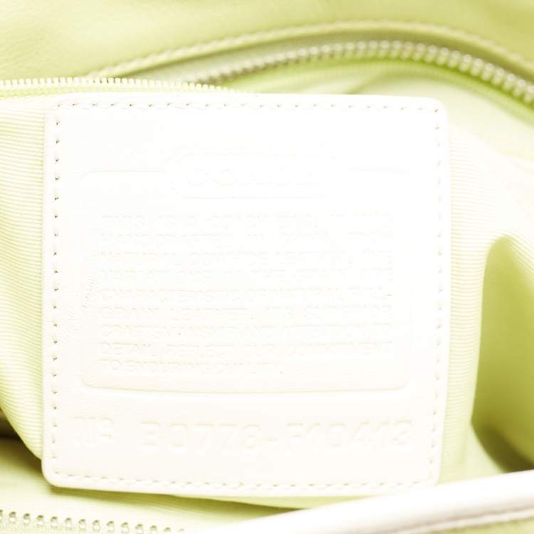 Pre Owned Coach Light Green Leather East West Gallery Tote