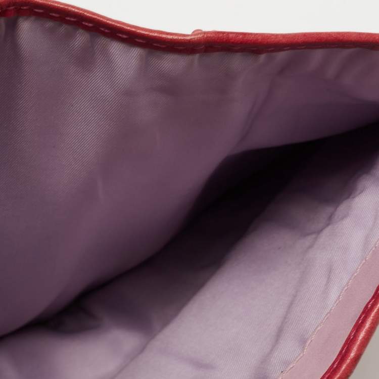 Pre Owned Coach Beige/Pink Signature Canvas And Leather Compact Wallet