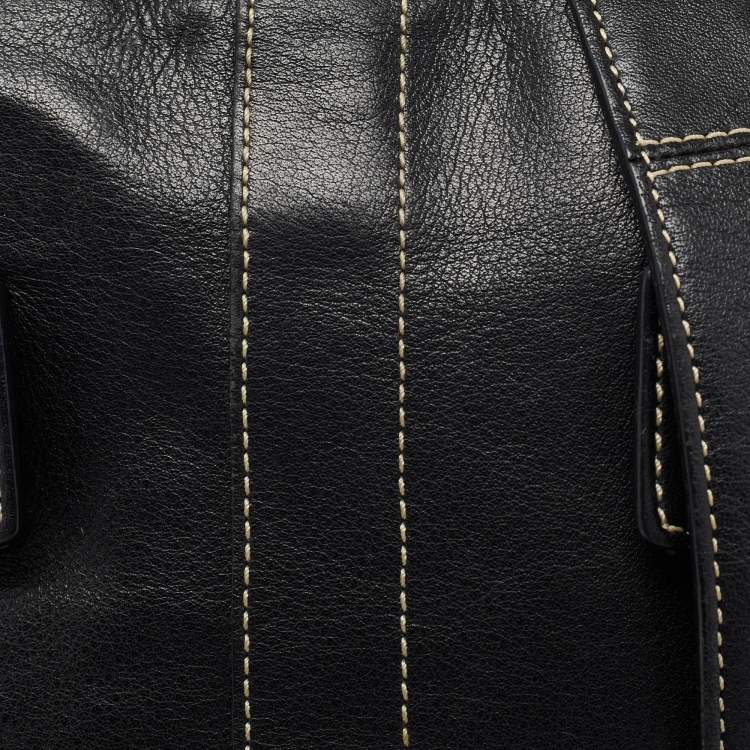 Pre Owned Coach Black Leather Shoulder Bag