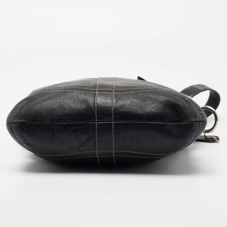 Pre Owned Coach Black Leather Shoulder Bag