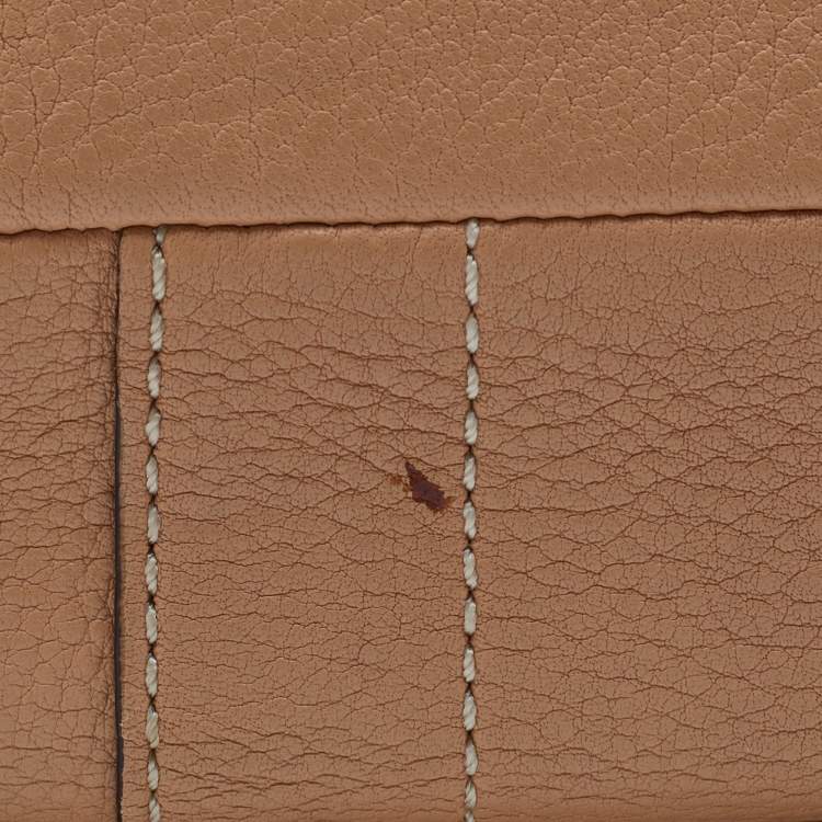 Pre Owned Coach Tan Pebbled Leather XL Ergo Legacy Tote
