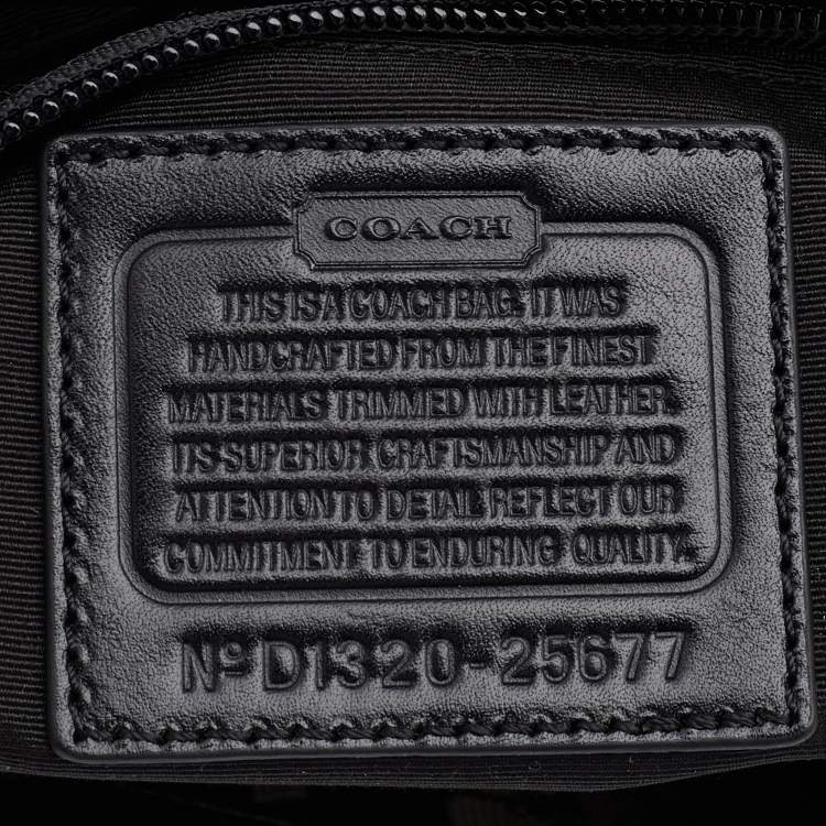 Pre Owned Coach Beige/Black Signature Canvas and Leather Hobo