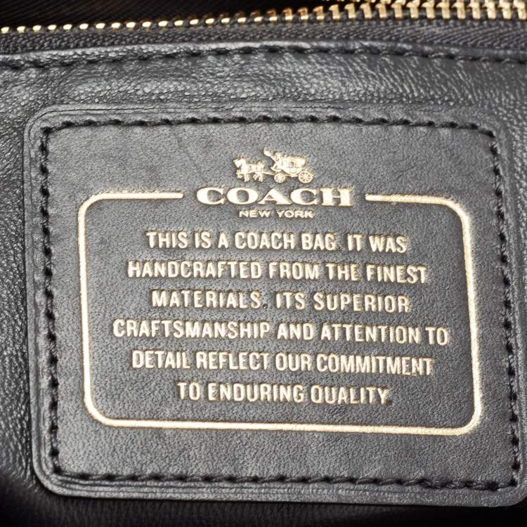 Pre Owned Coach Black/Beige Snakeskin Embossed Leather And Leather Drifter Top Handle Bag