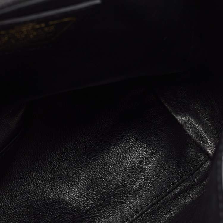 Pre Owned Coach Black/Beige Snakeskin Embossed Leather And Leather Drifter Top Handle Bag
