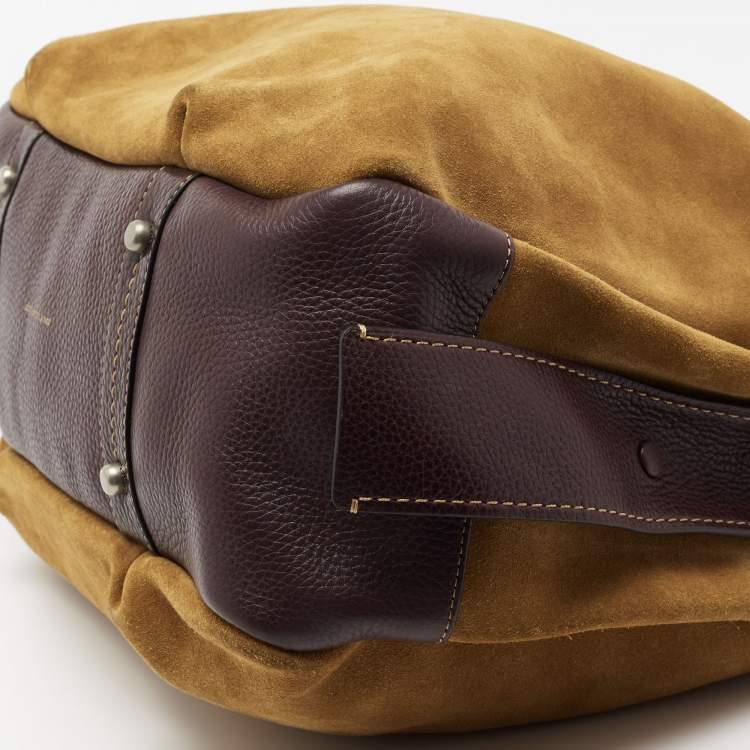 Pre Owned Coach Brown Leather and Suede Bandit Hobo