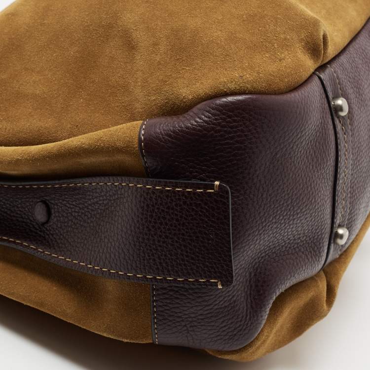 Pre Owned Coach Brown Leather and Suede Bandit Hobo