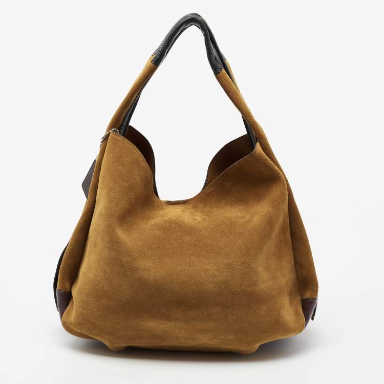 Pre Owned Coach Brown Leather and Suede Bandit Hobo