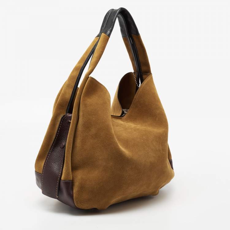 Pre Owned Coach Brown Leather and Suede Bandit Hobo