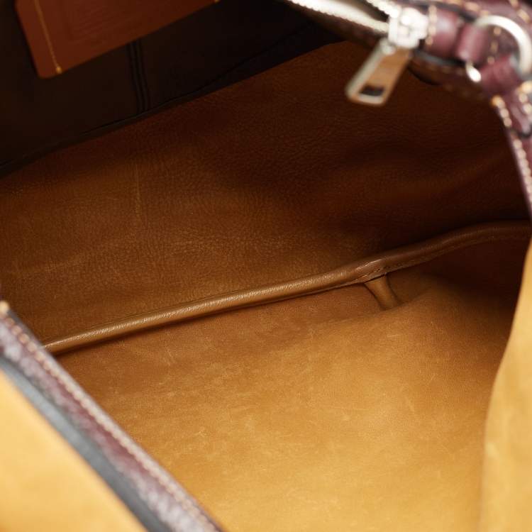 Pre Owned Coach Brown Leather and Suede Bandit Hobo