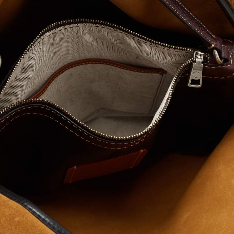 Pre Owned Coach Brown Leather and Suede Bandit Hobo