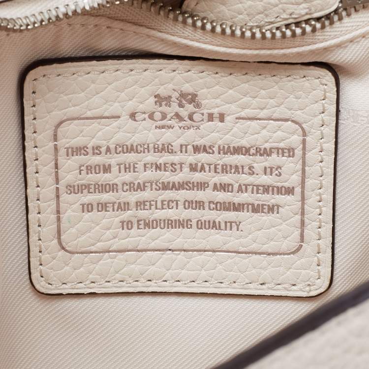 Pre Owned Coach White Leather Rivets Dakotah Crossbody Bag