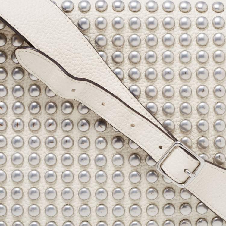 Pre Owned Coach White Leather Rivets Dakotah Crossbody Bag