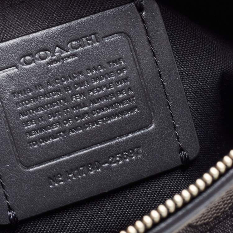 Pre Owned Coach Grey Signature Jacquard Canvas Dufflette Tote