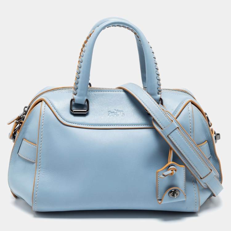 Sac à dépèches leather satchel Hermès Blue in Leather - 26676980