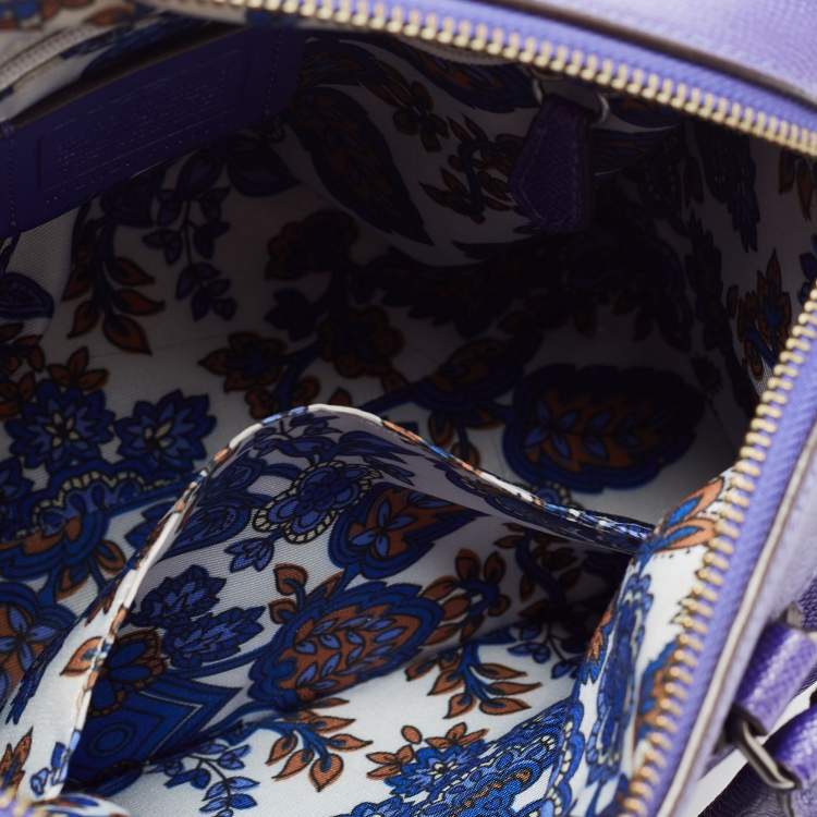 Pre Owned Coach Purple Leather Mini Bennett Satchel