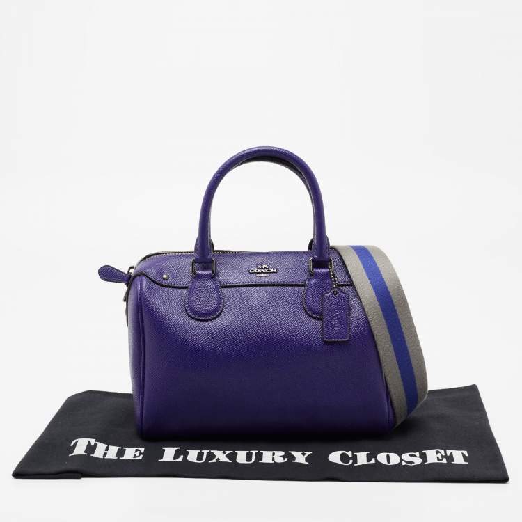 Pre Owned Coach Purple Leather Mini Bennett Satchel