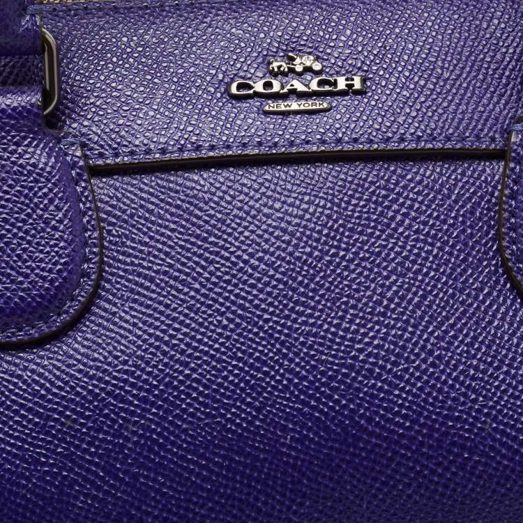 Pre Owned Coach Purple Leather Mini Bennett Satchel