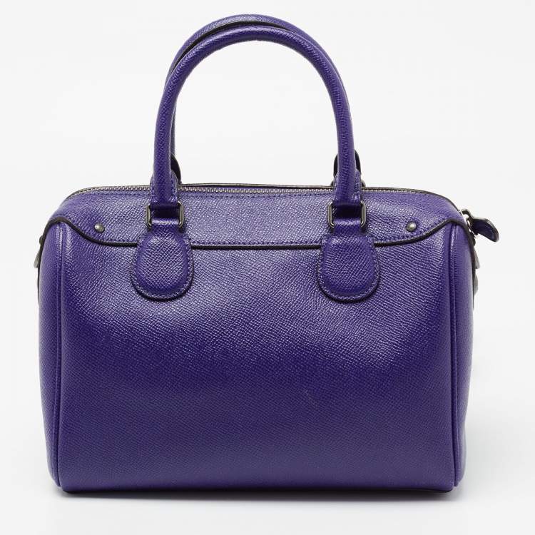 Pre Owned Coach Purple Leather Mini Bennett Satchel