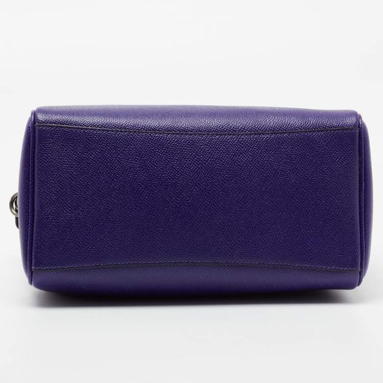 Pre Owned Coach Purple Leather Mini Bennett Satchel