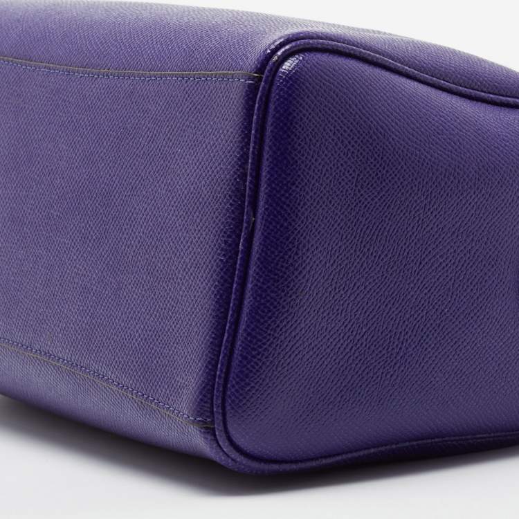 Pre Owned Coach Purple Leather Mini Bennett Satchel