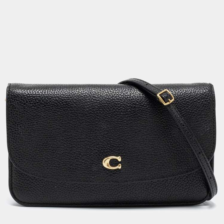 Coach Hayden Foldover Crossbody Clutch Black online Pebbled Leather