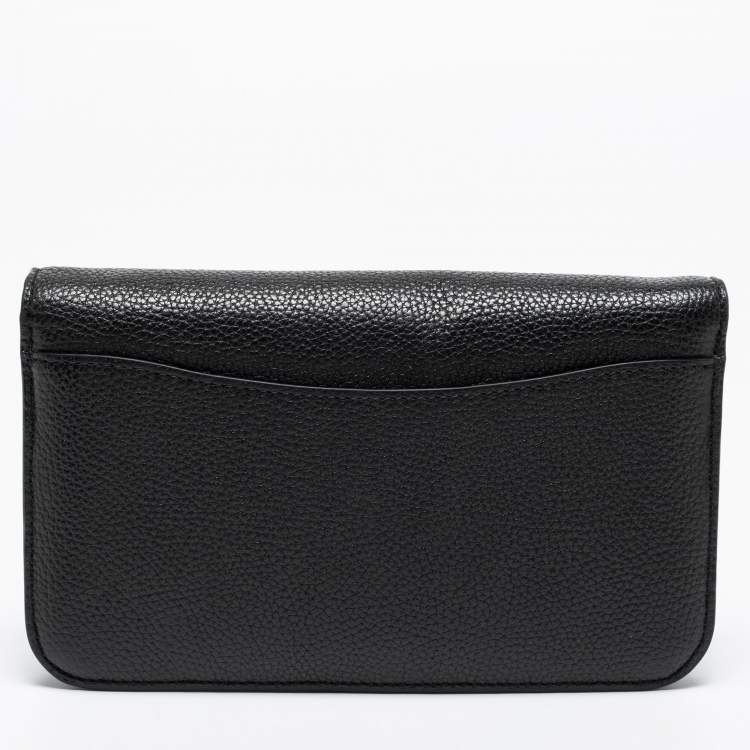 Pre Owned Coach Black Pebble Leather Hayden Foldover Crossbody Bag