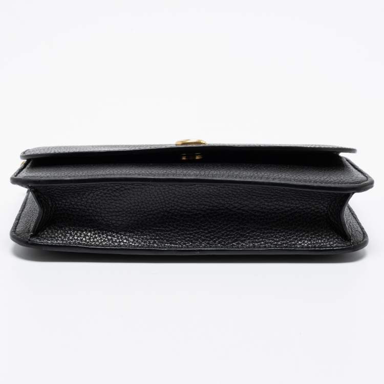 Pre Owned Coach Black Pebble Leather Hayden Foldover Crossbody Bag