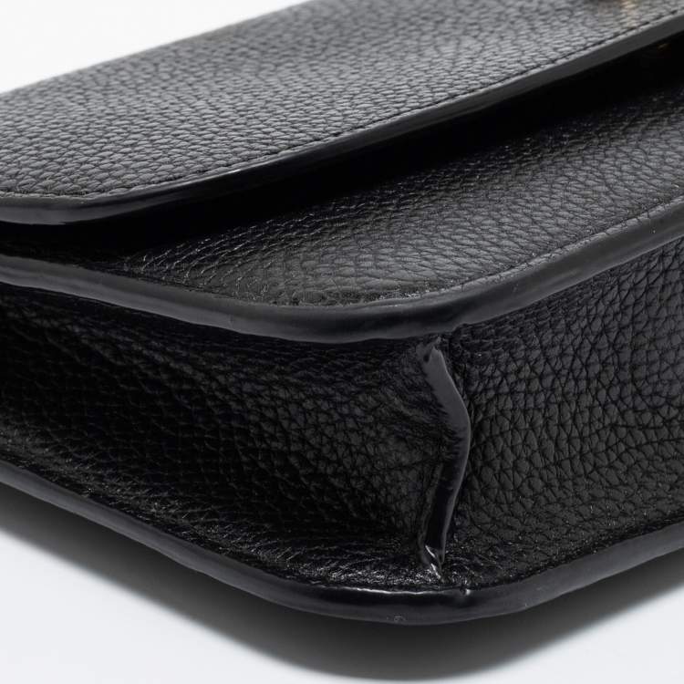 Pre Owned Coach Black Pebble Leather Hayden Foldover Crossbody Bag