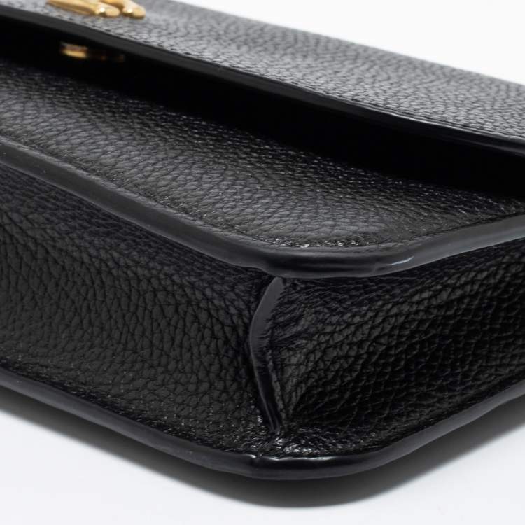 Pre Owned Coach Black Pebble Leather Hayden Foldover Crossbody Bag