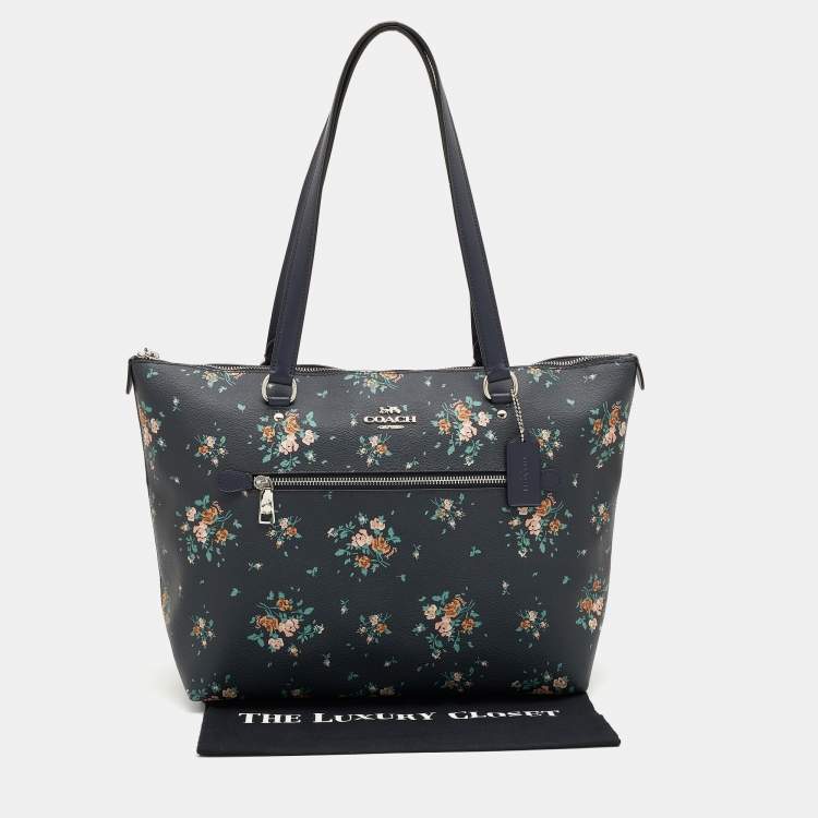 Pre Owned Coach Multicolor Floral Print Coated Canvas and Leather Gallery Tote