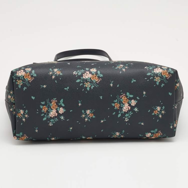 Pre Owned Coach Multicolor Floral Print Coated Canvas and Leather Gallery Tote