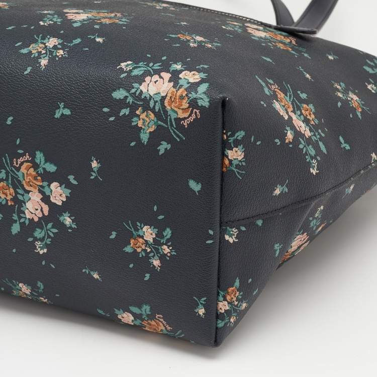 Pre Owned Coach Multicolor Floral Print Coated Canvas and Leather Gallery Tote