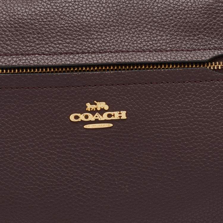 Pre Owned Coach Burgundy Pebbled Leather Prairie Satchel